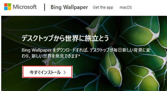 Bing Wallpaperダウンロード画面