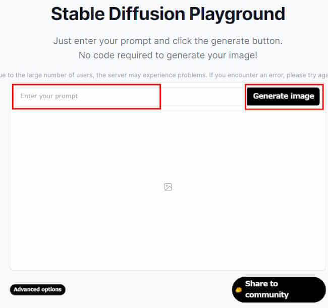 Stable Diffusion Onlineの使い方画面