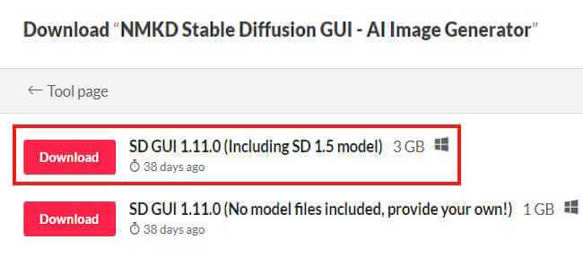 「NMKD Stable Diffusion GUI」の使い方画面
