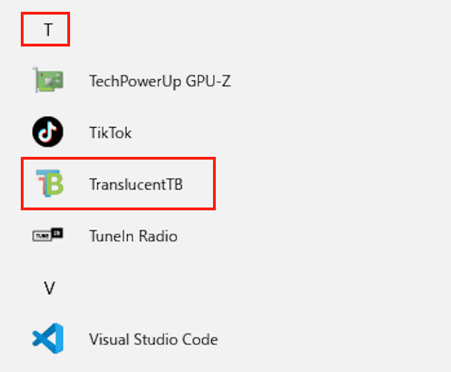 TranslucentTBの使い方画面