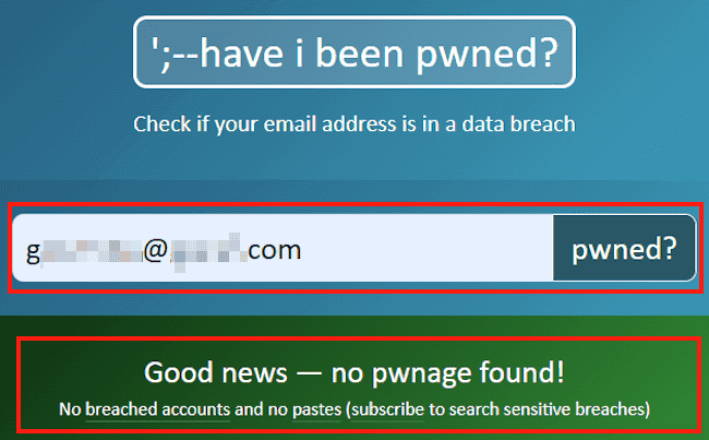 Have I been pwnedの使い方画面