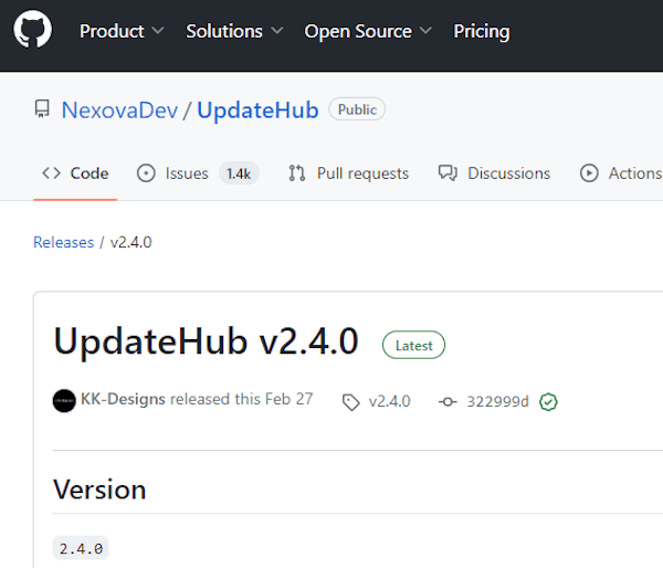 UpdateHubの使い方画面