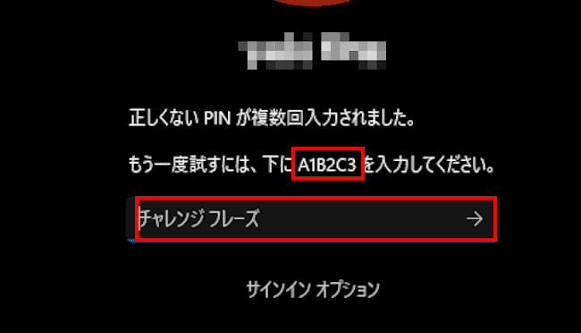 Windows11のPIN入力画面