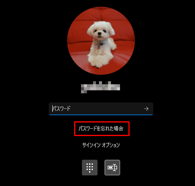 Windows11のパスワード設定画面