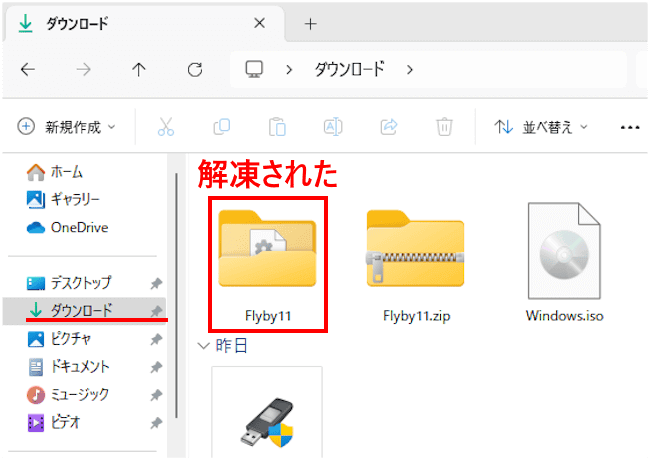 Flyby11のダウンロード画面