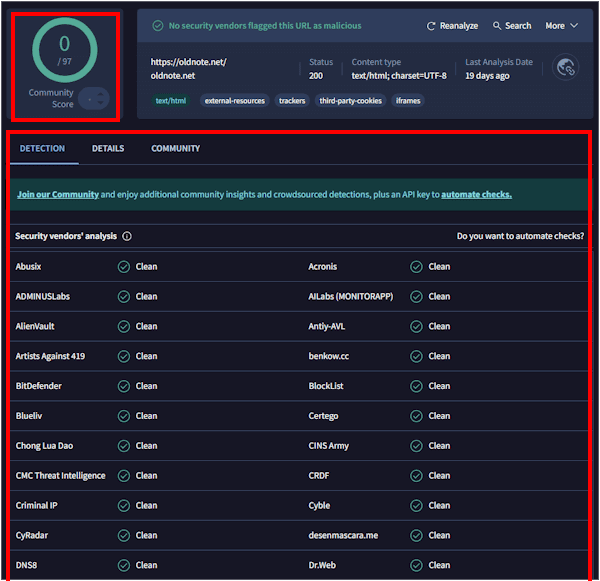 VirusTotalの使い方画面