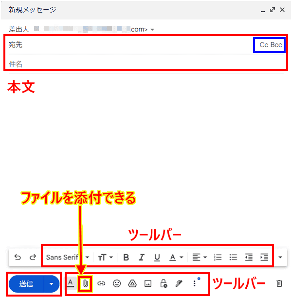 Gmailの使い方画面