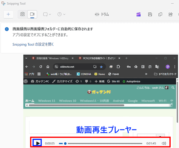 Snipping Toolの使い方画面