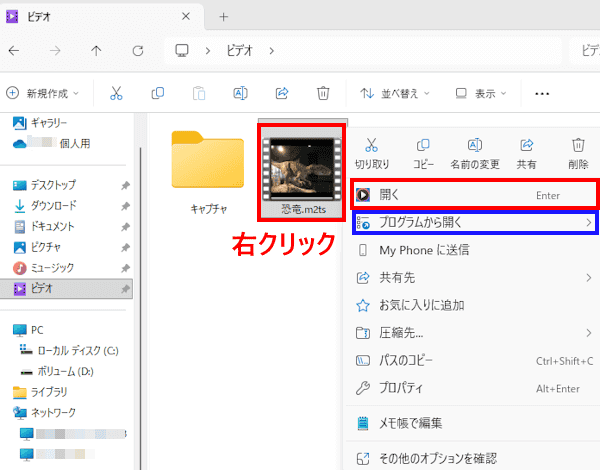 ピクチャ イン ピクチャ モード設定画面