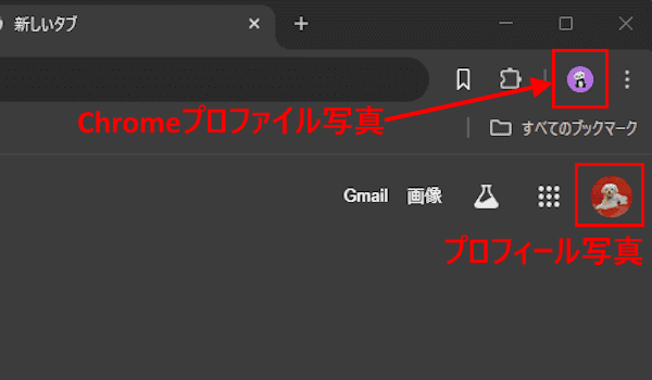 Googleアカウントのプロフィール写真変更画面