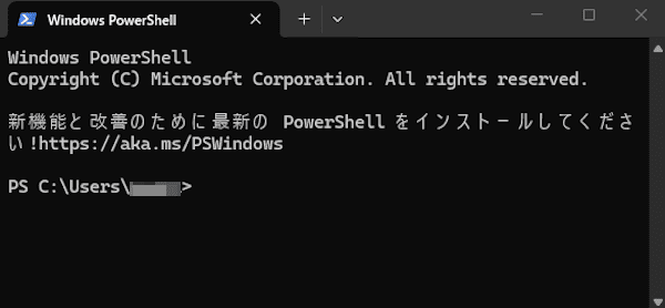 Windows 11のターミナル画面