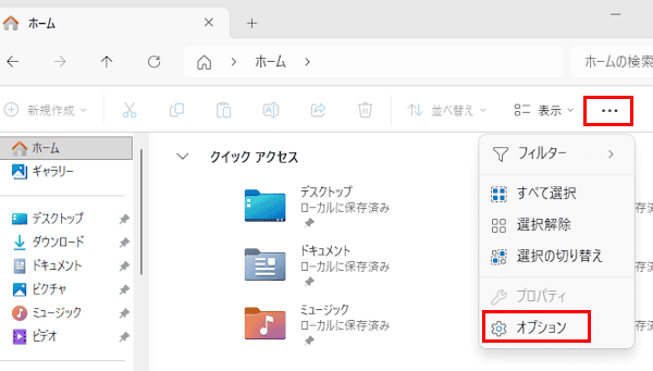 Windows 11の隠しファイル表示設定画面