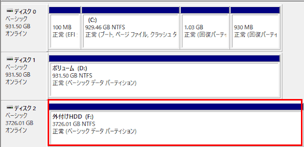 Windows 11のディスク管理設定画面